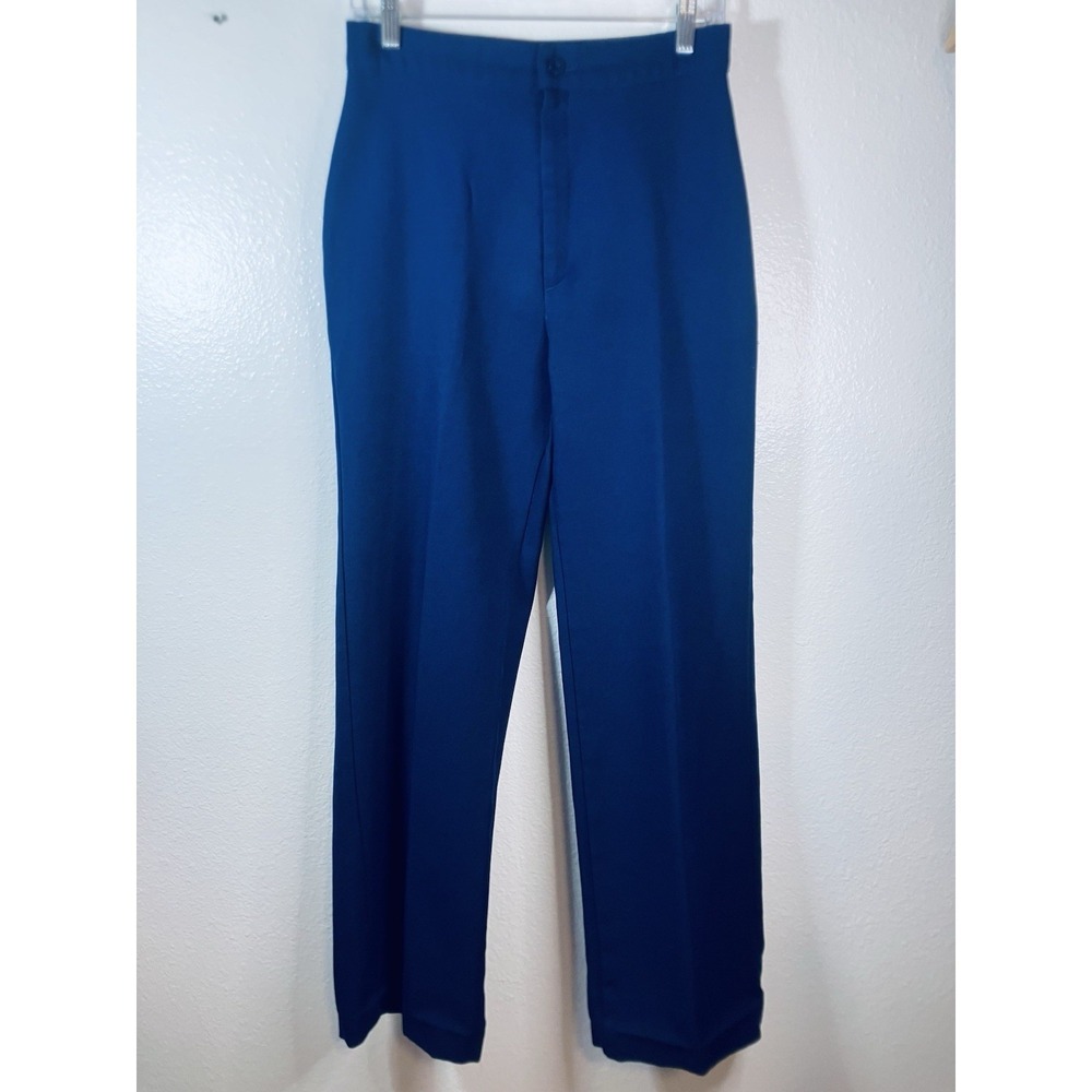 Vintage JCPenney Polyester‎ Navy Pants Womens 28x30 Retro 70s Disco Office Siren